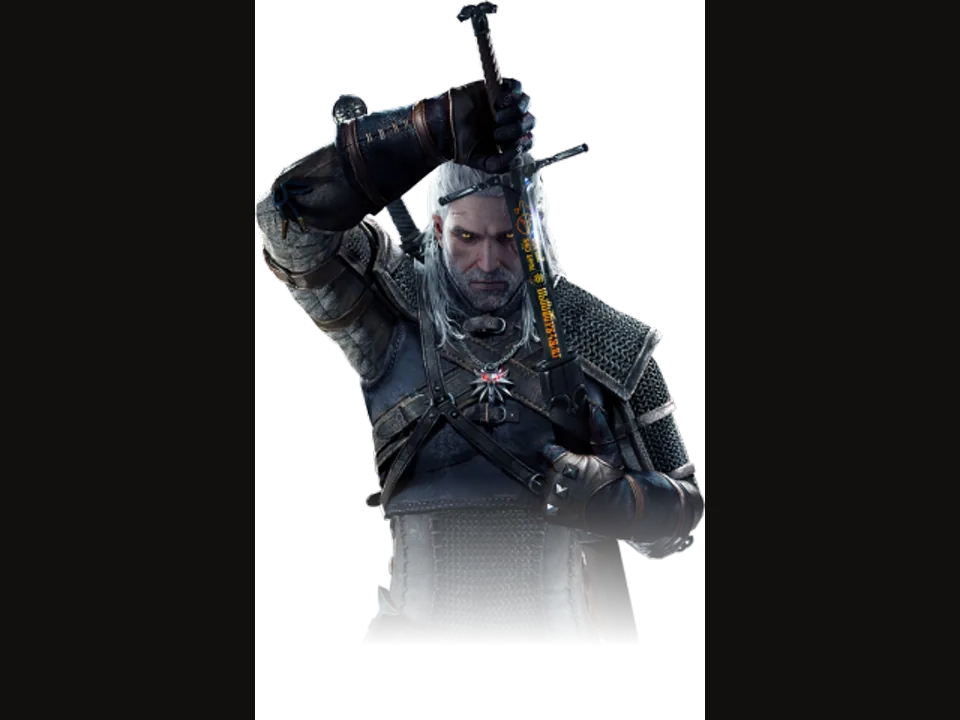 Official Geralt character artwork from The Witcher 3 Remastered website