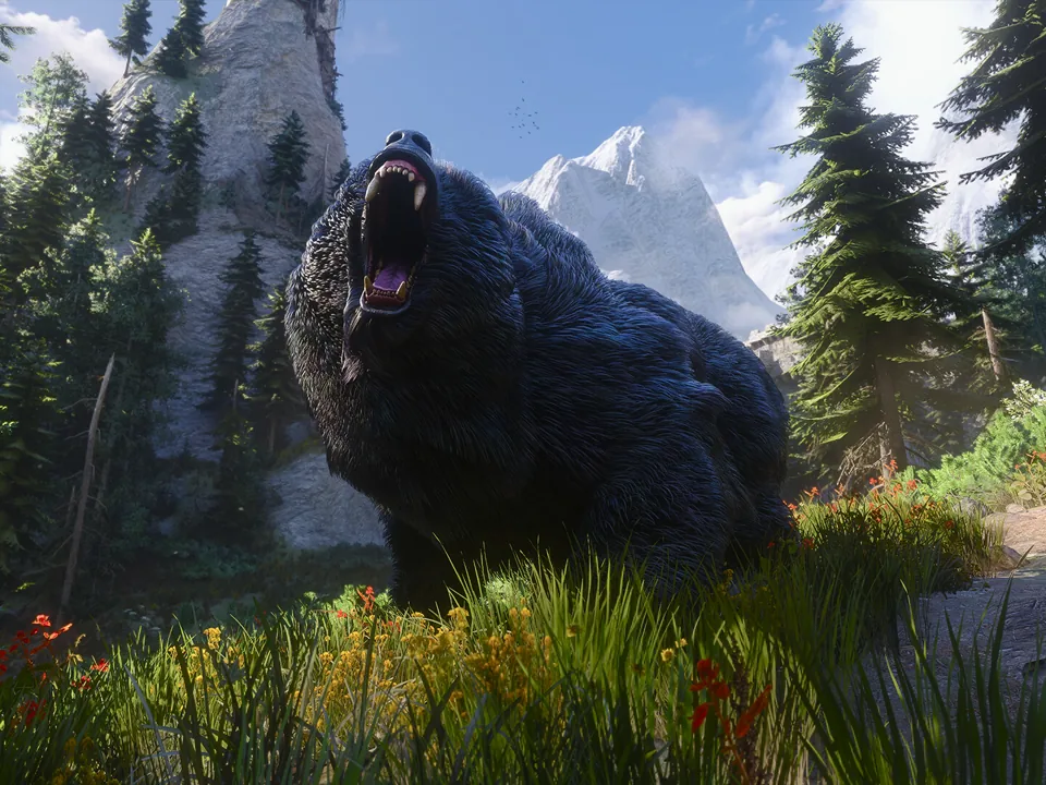 A horned monster charging through grass in an official Remastered screenshot